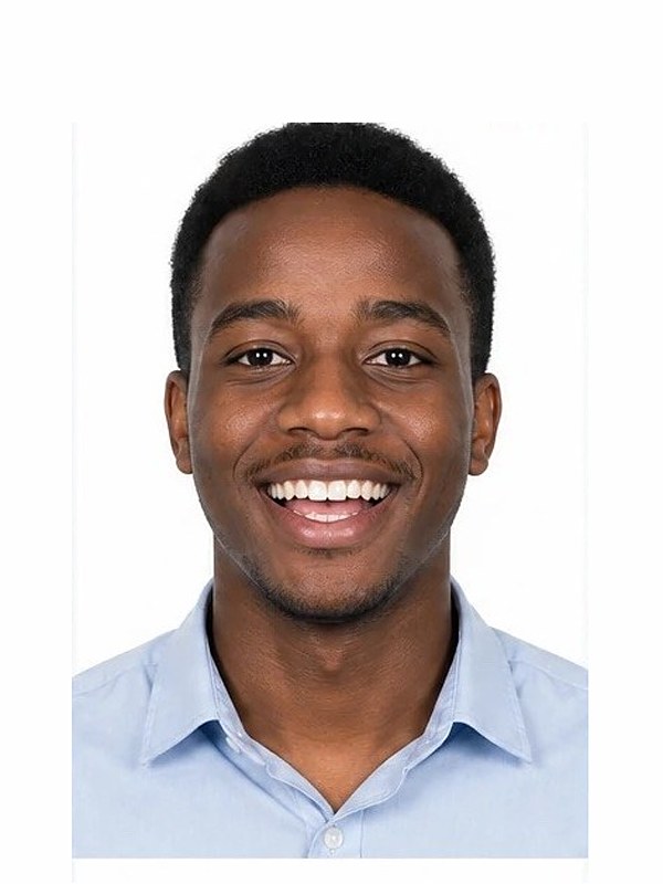 Rejected DV photo: smiling with an open mouth